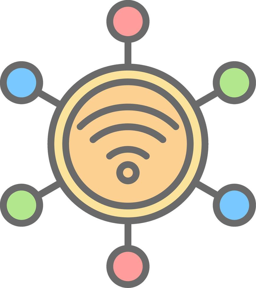 Connection Line Filled Light Icon vector