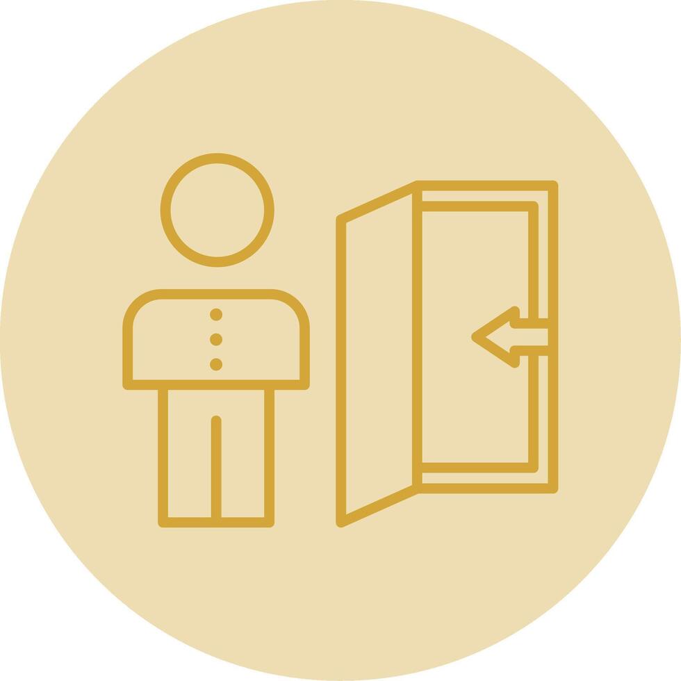 Staff Dismissal Line Yellow Circle Icon vector