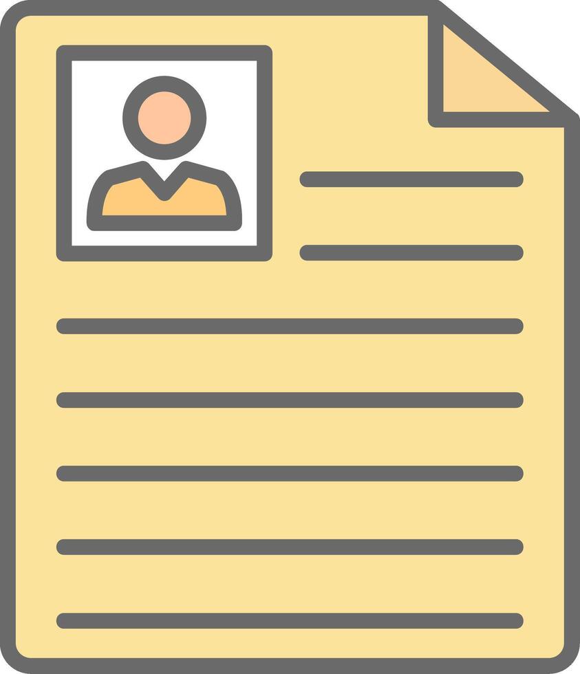 Curriculum Vitae Line Filled Light Icon vector
