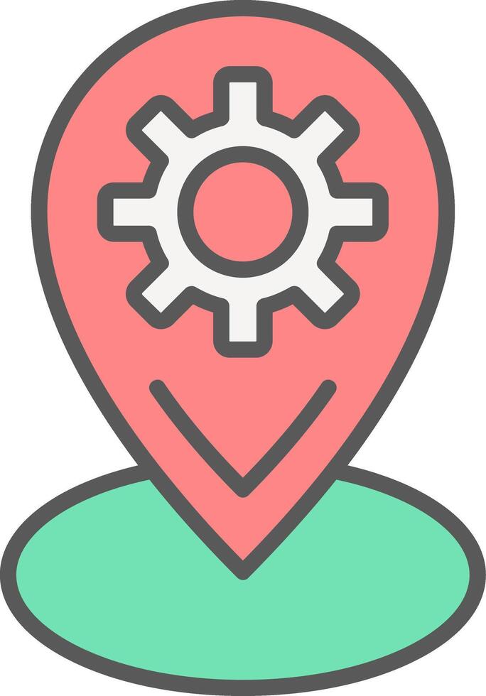 Location Line Filled Light Icon vector