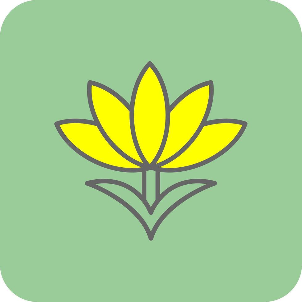 Saffron Filled Yellow Icon vector