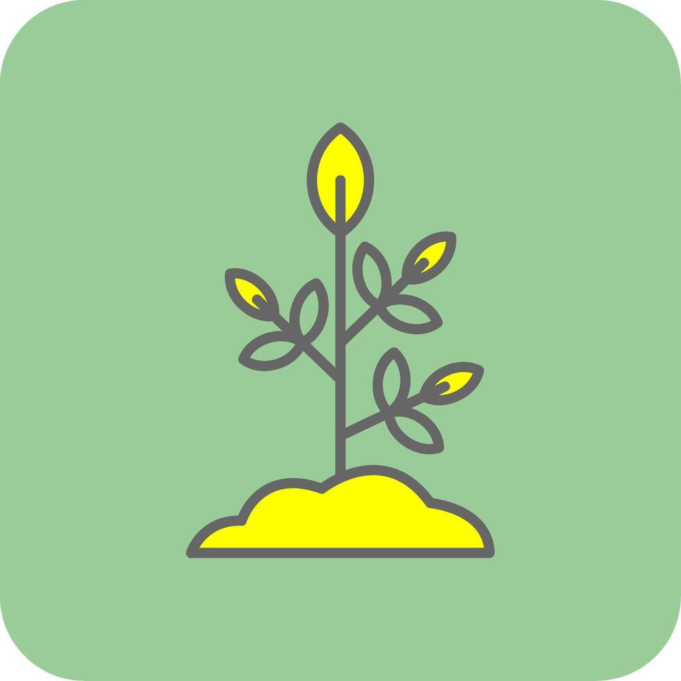 Plant Filled Yellow Icon vector