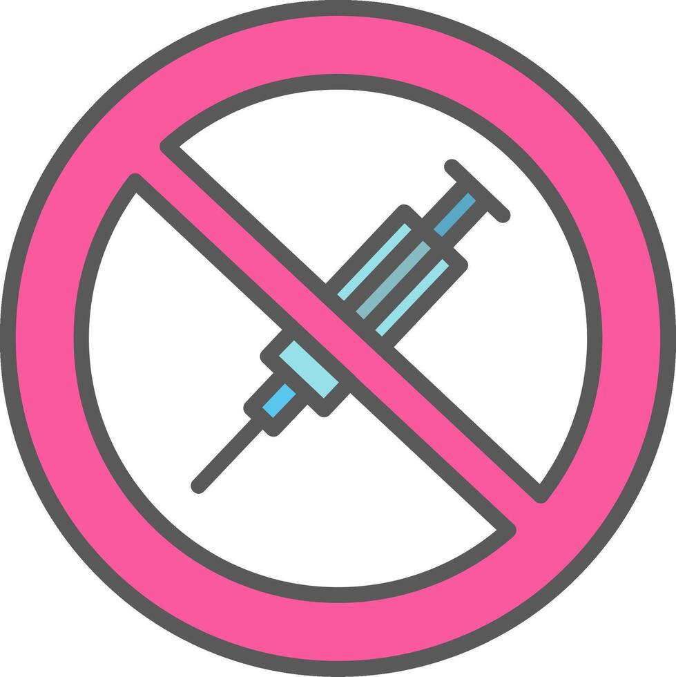 No Needle Line Filled Light Icon vector