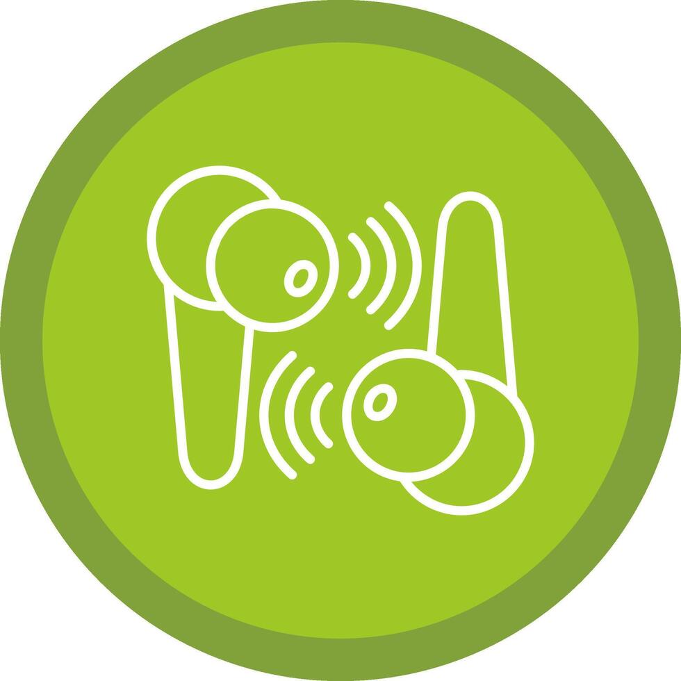 Earbuds Line Multi Circle Icon vector