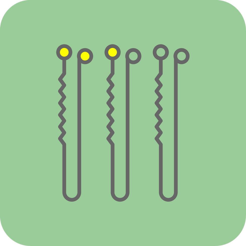 Bobby Pin Filled Yellow Icon vector