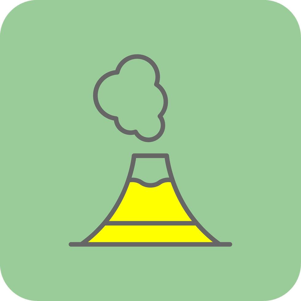 Volcano Filled Yellow Icon vector