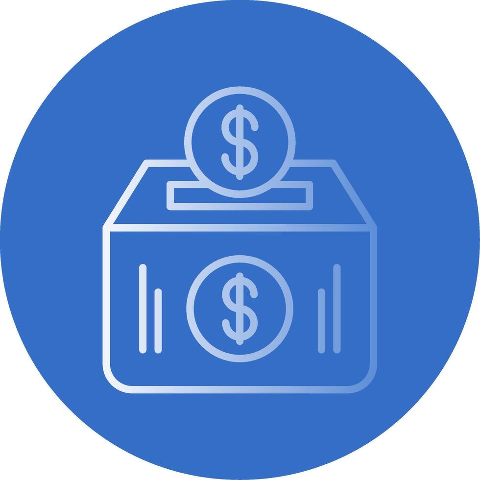 Money Box Flat Bubble Icon vector