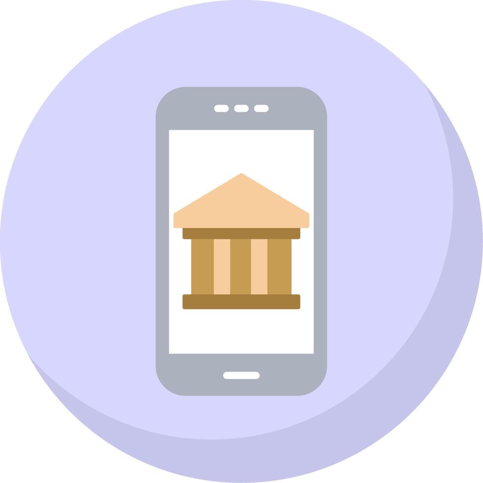 Mobile Banking Flat Bubble Icon vector