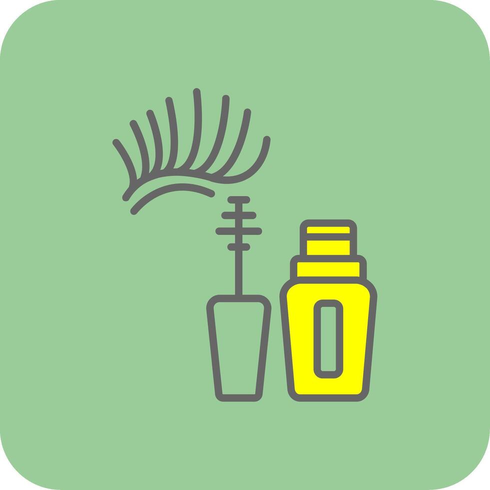 Eyelashes Filled Yellow Icon vector