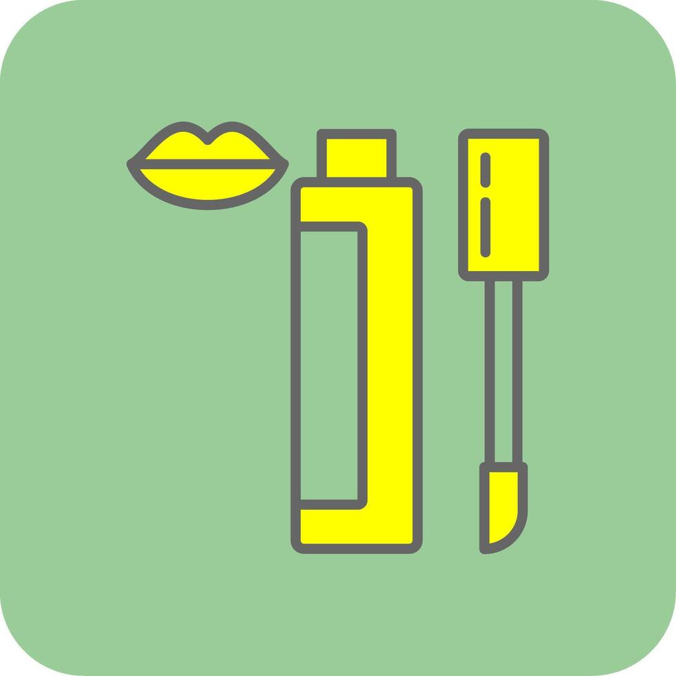 Lip Gloss Filled Yellow Icon vector