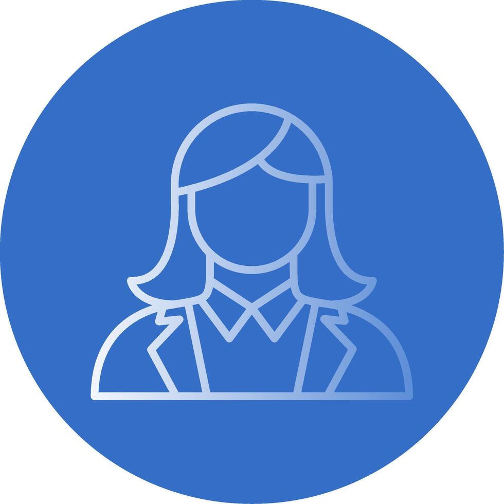 Busienss Woman Flat Bubble Icon vector