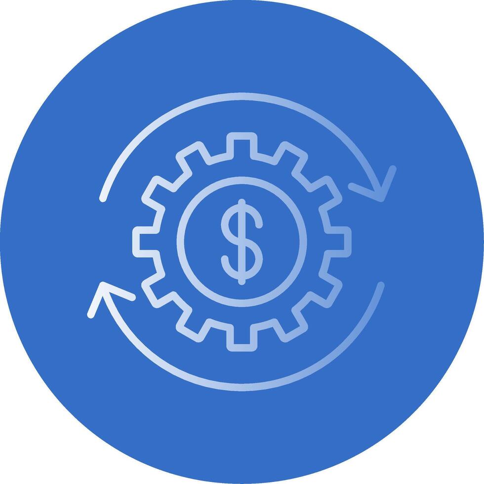 Money Working Flat Bubble Icon vector