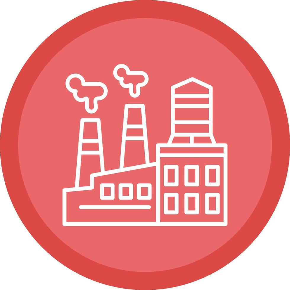 Factory Line Multi Circle Icon vector