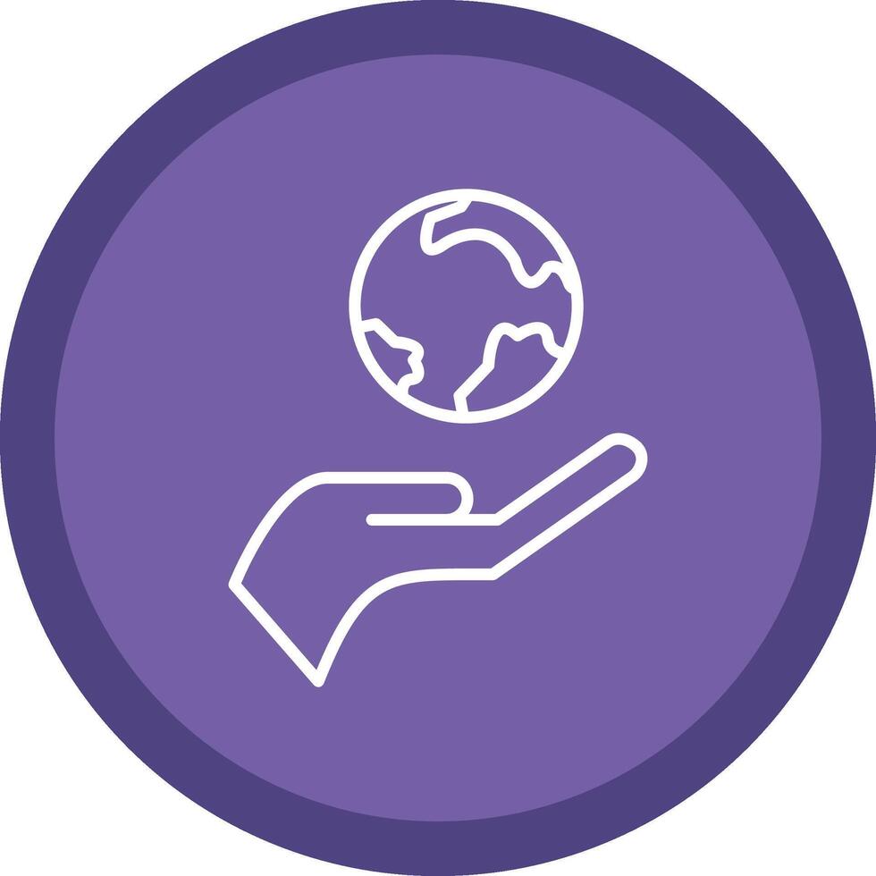 Planet Earth Line Multi Circle Icon vector