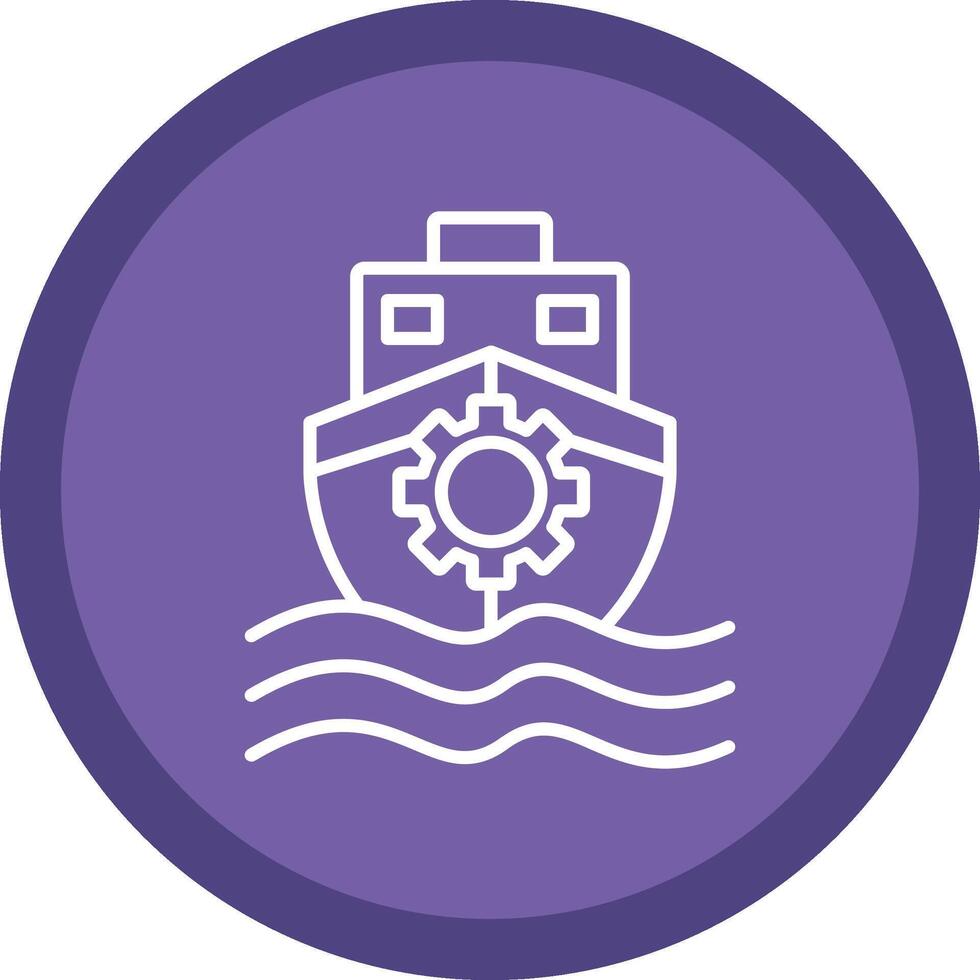 Boat Line Multi Circle Icon vector