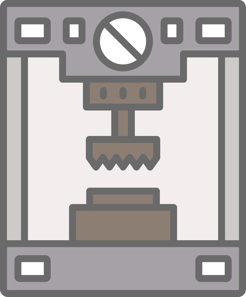 Press Machine Line Filled Light Icon vector