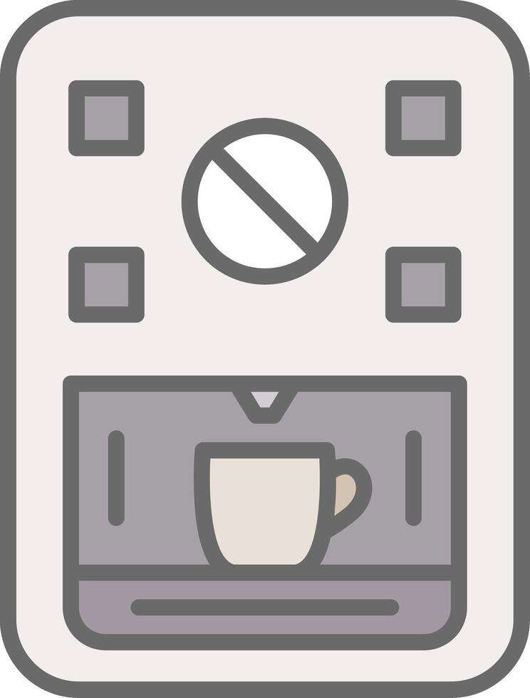 Coffee Machine Line Filled Light Icon vector