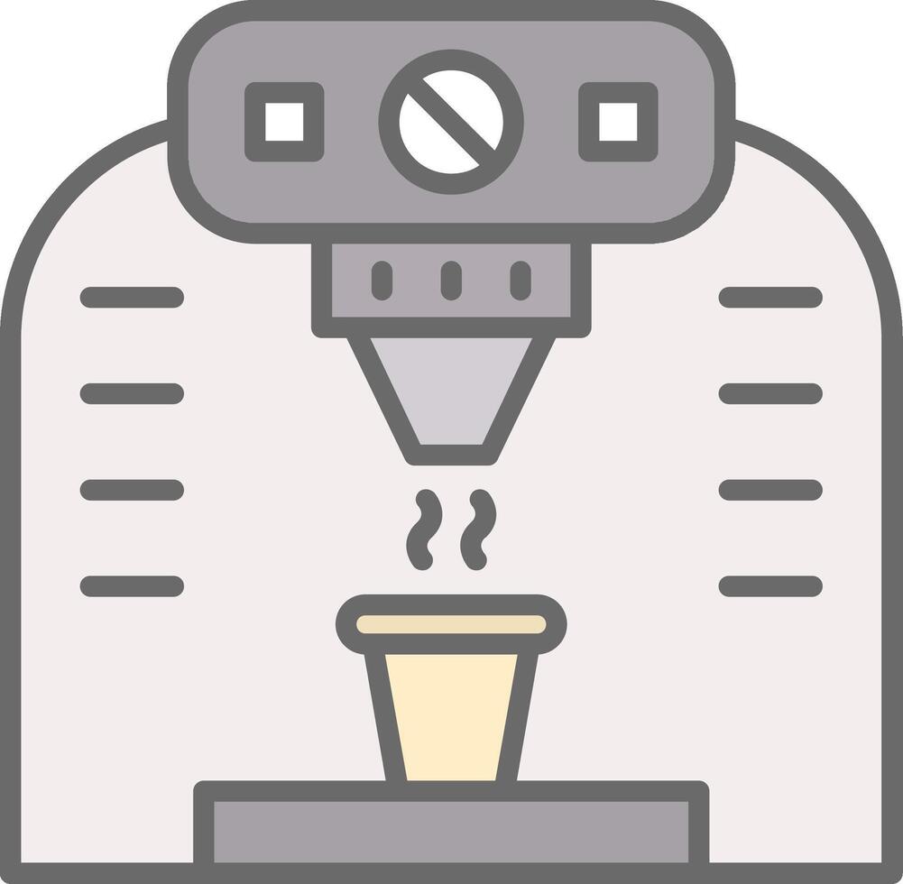 Coffee Machine Line Filled Light Icon vector