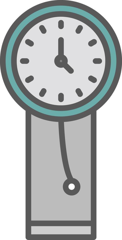 Clock Line Filled Light Icon vector