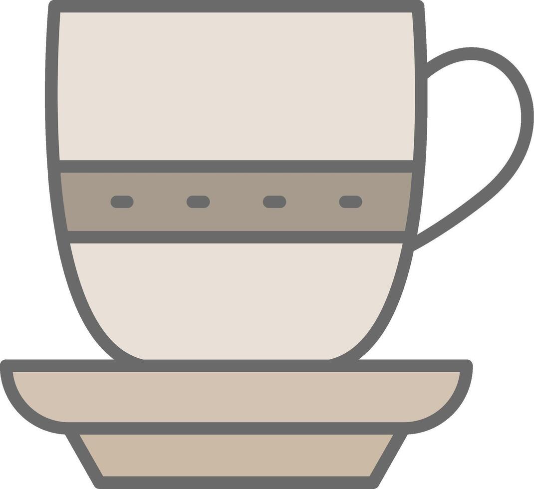 Tea Cup Line Filled Light Icon vector