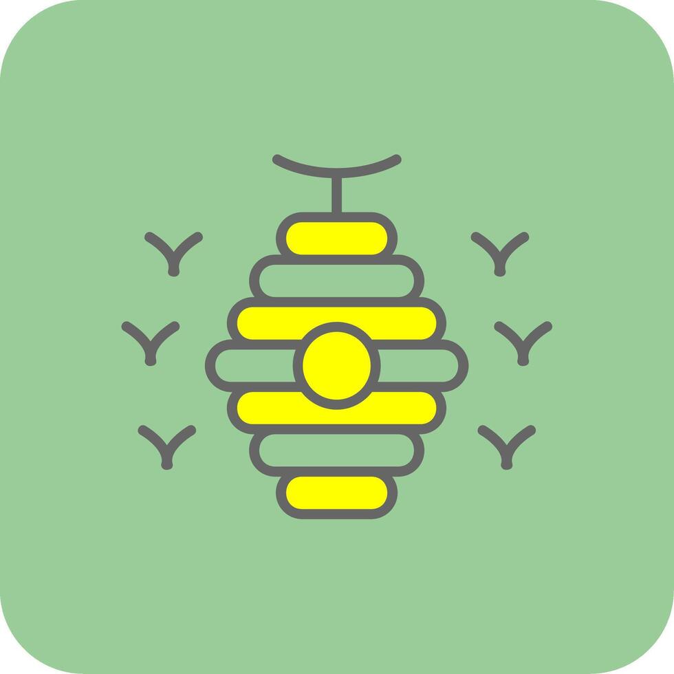 Bee Hive Filled Yellow Icon vector