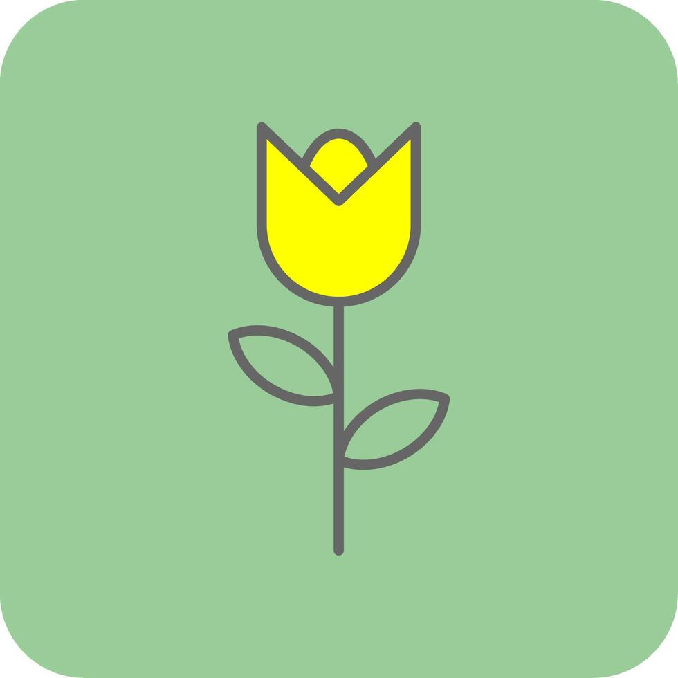 tulipán lleno amarillo icono vector