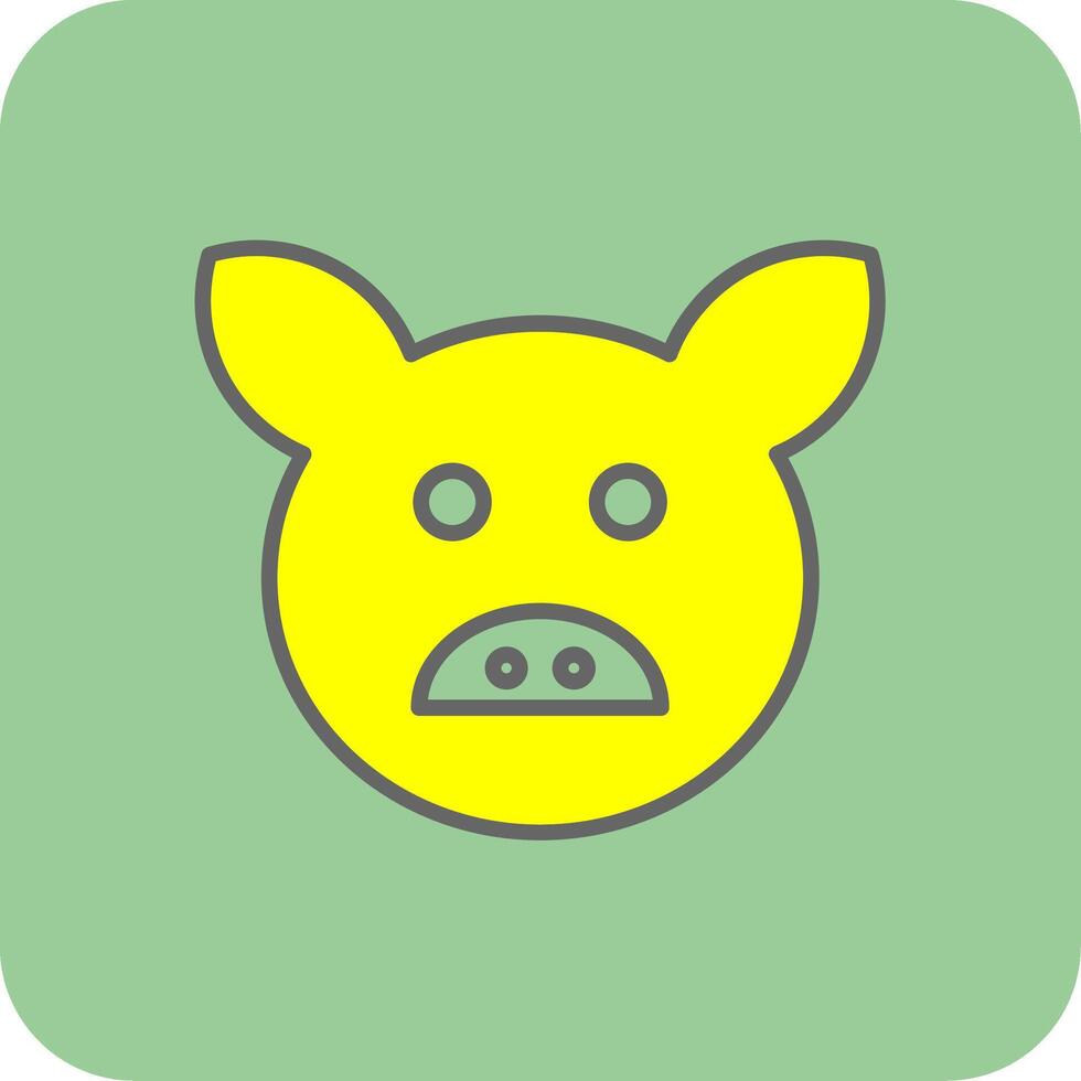Pig Filled Yellow Icon vector