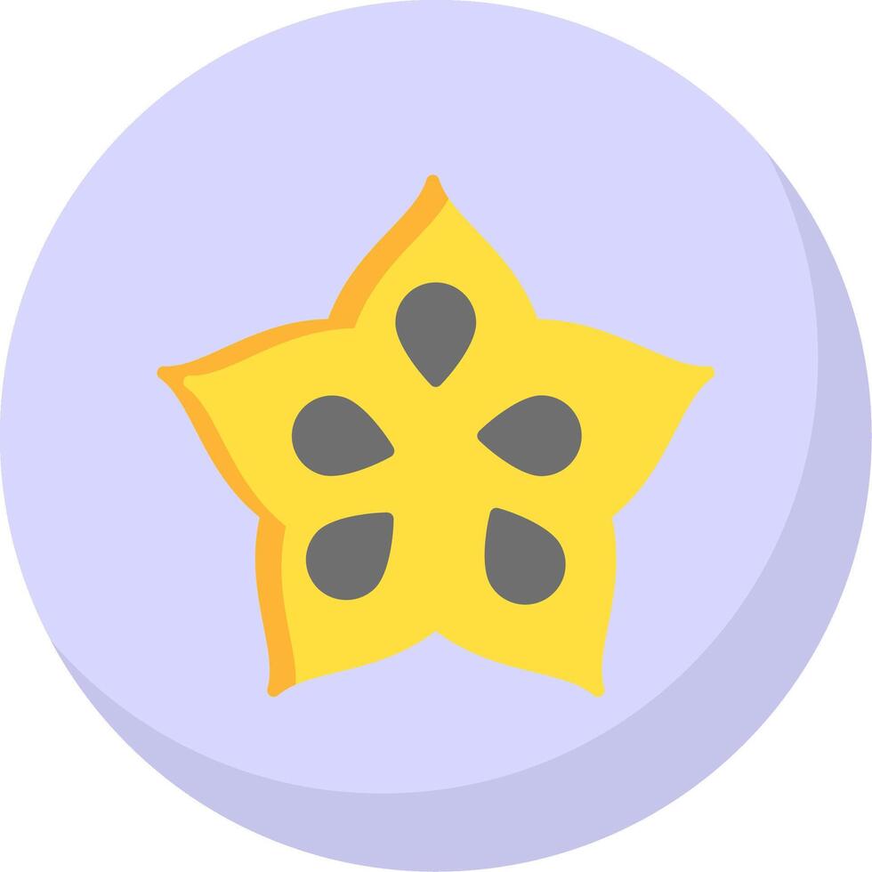 Star Fruit Flat Bubble Icon vector