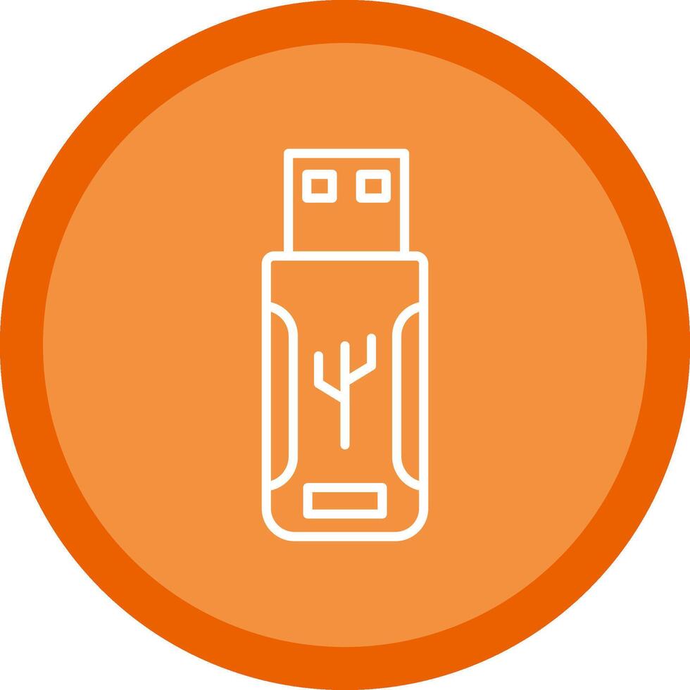 Flash Drive Line Multi Circle Icon vector
