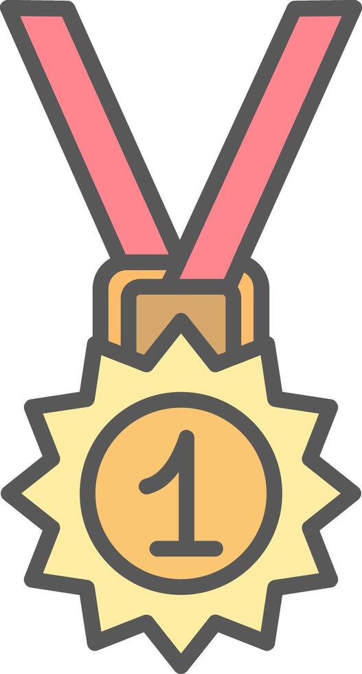 Medal Line Filled Light Icon vector