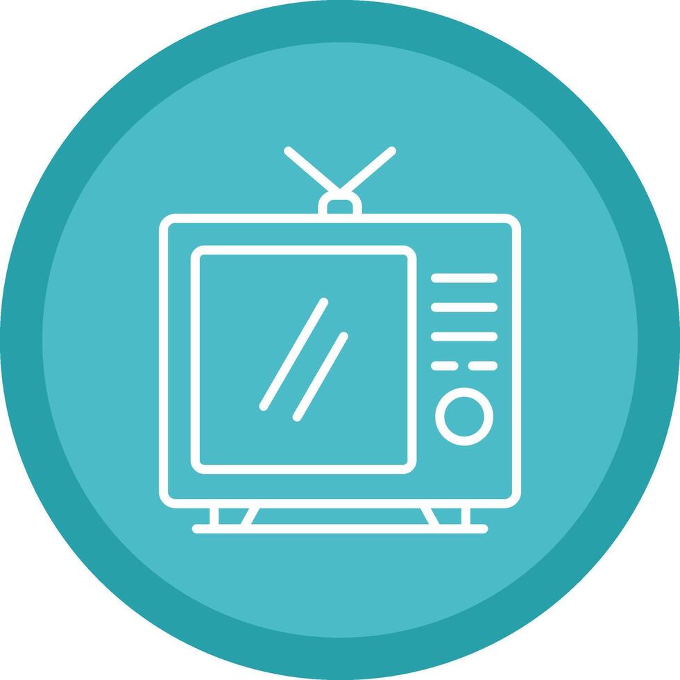Tv Line Multi Circle Icon vector