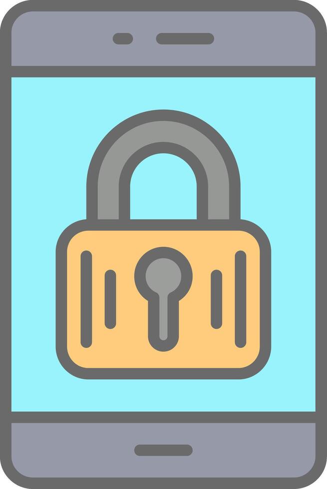 Mobile Line Filled Light Icon vector