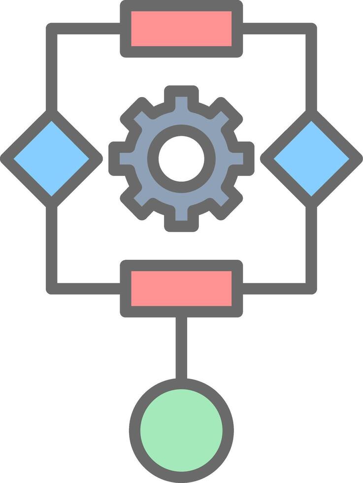 Algorithm Line Filled Light Icon vector