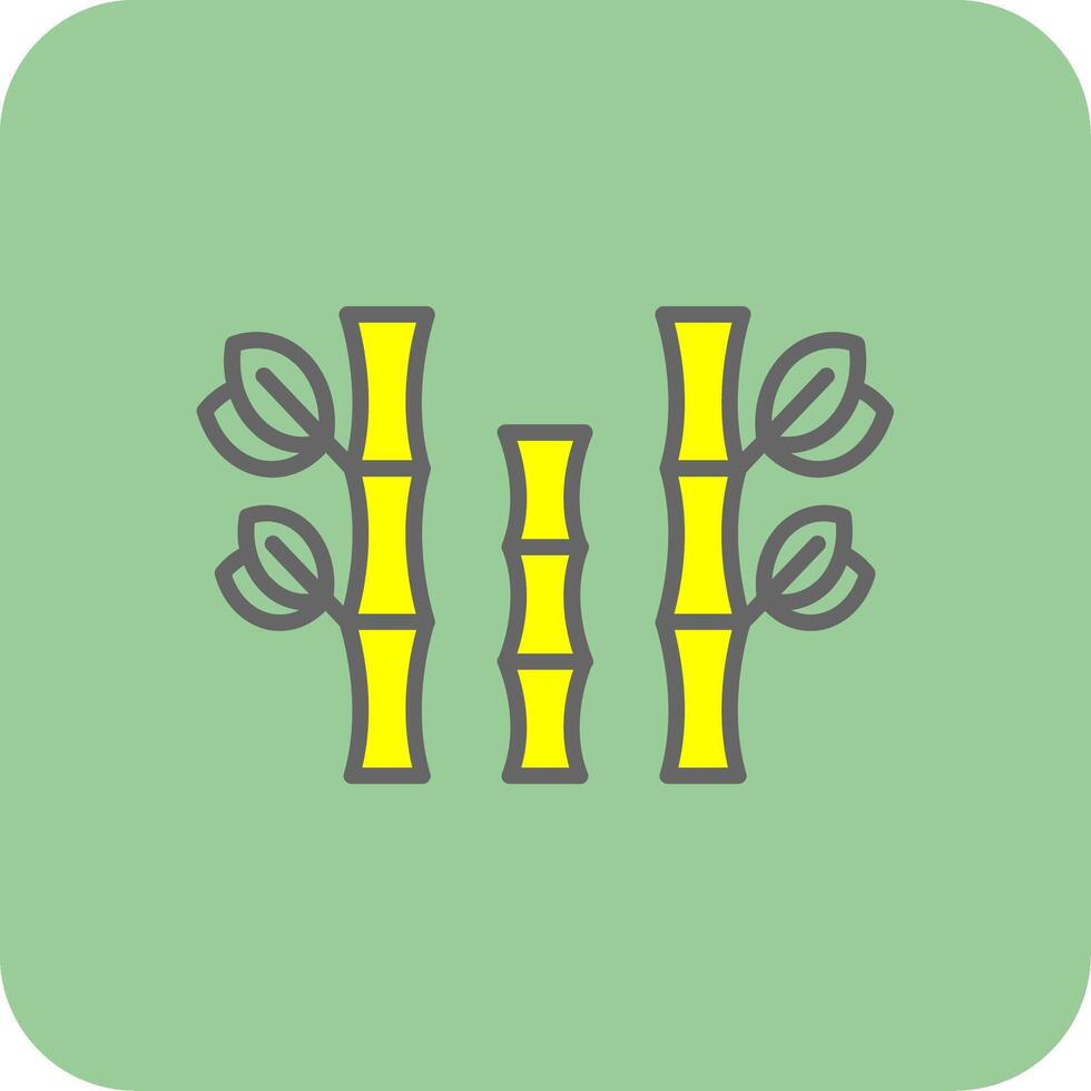 Bamboo Filled Yellow Icon vector