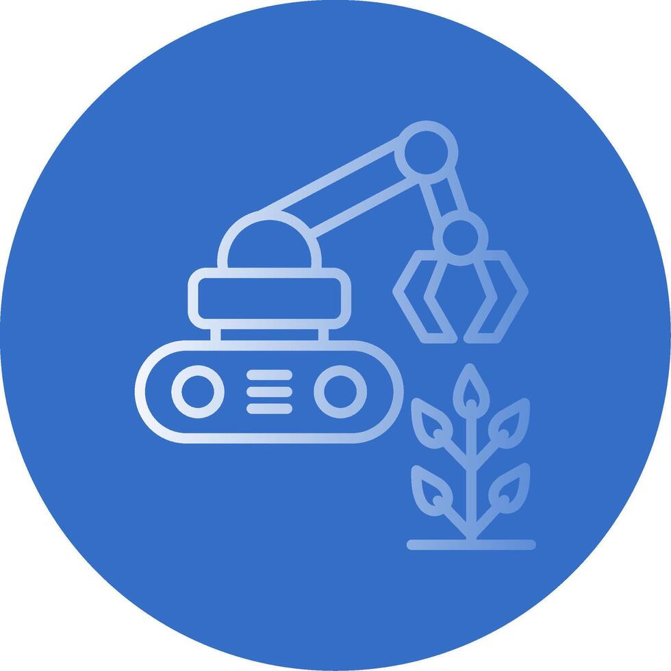 Agricultural Robot Flat Bubble Icon vector