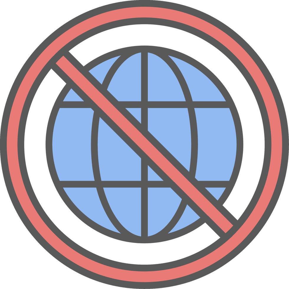 Prohibited Sign Line Filled Light Icon vector