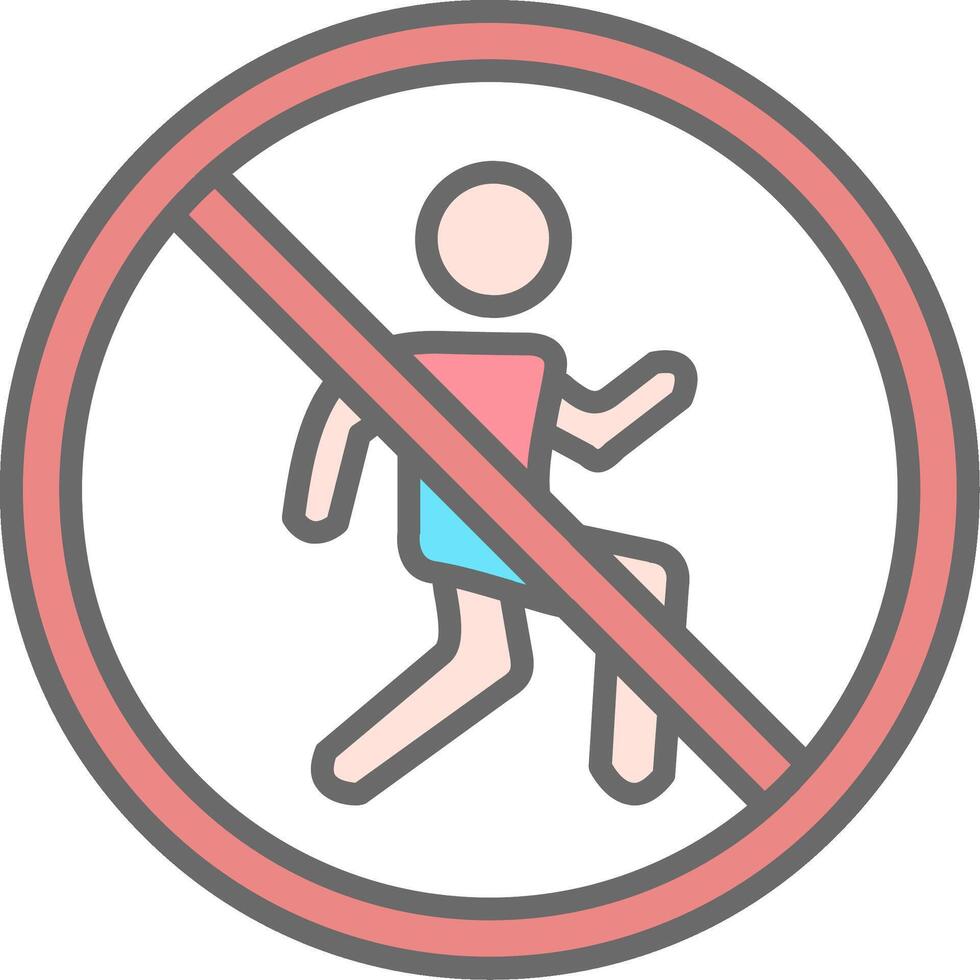 Prohibited Sign Line Filled Light Icon vector
