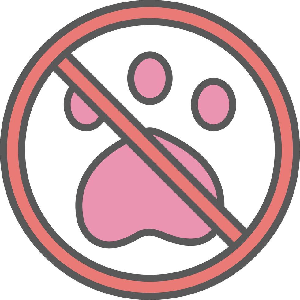 Prohibited Sign Line Filled Light Icon vector