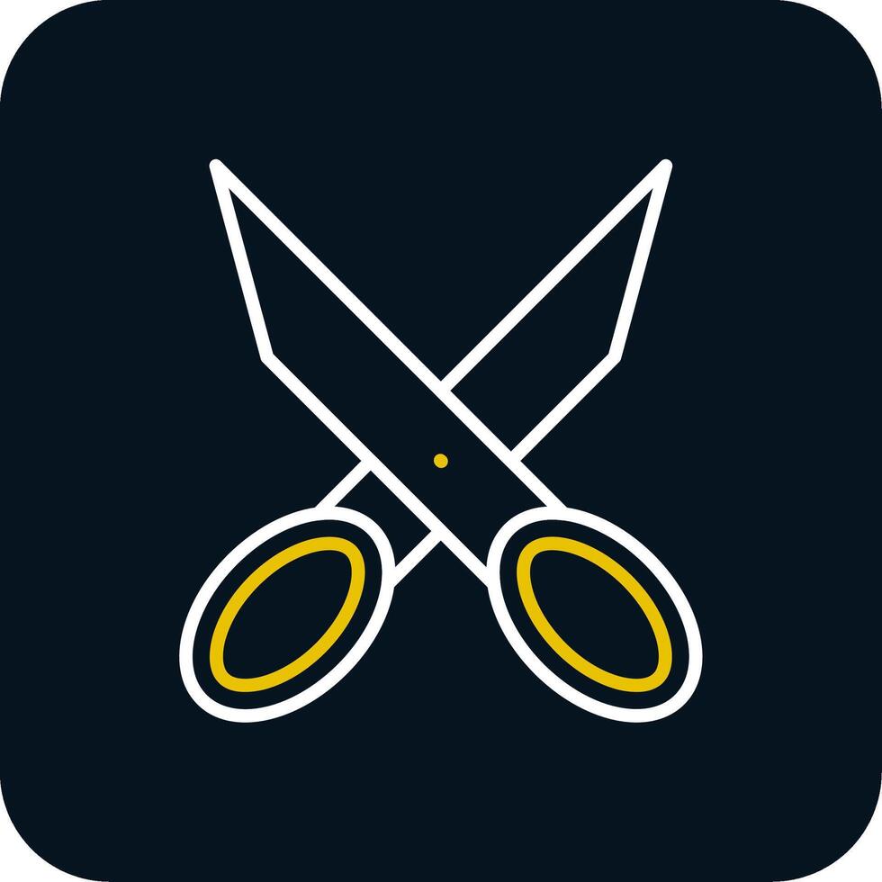 Scissors Line Red Circle Icon vector