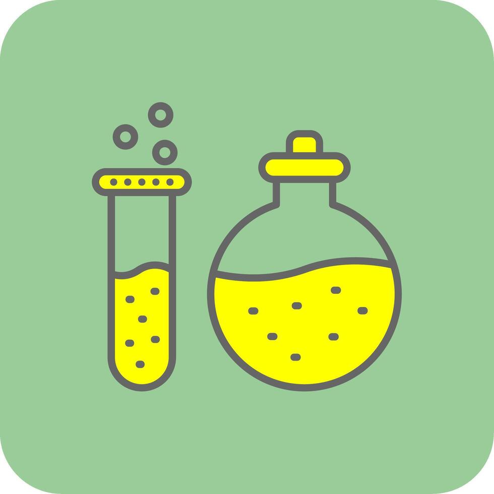 Flask Filled Yellow Icon vector