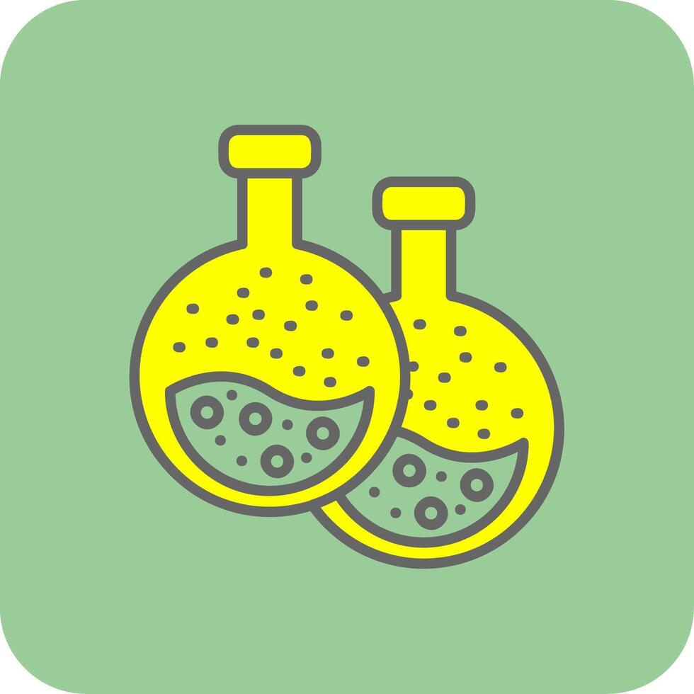 Flask Filled Yellow Icon vector