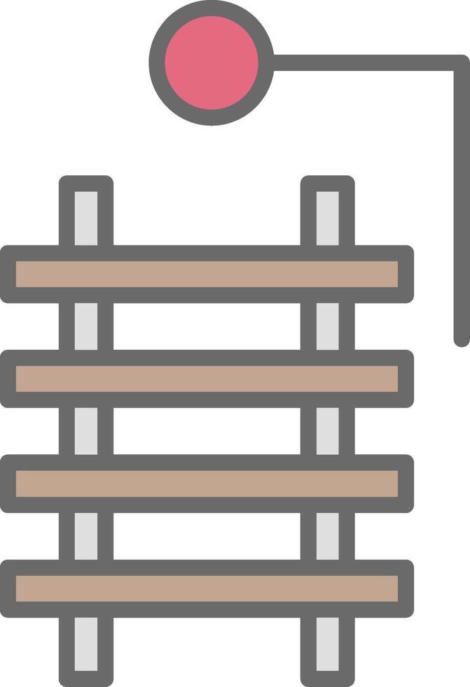 Rail Line Filled Light Icon vector