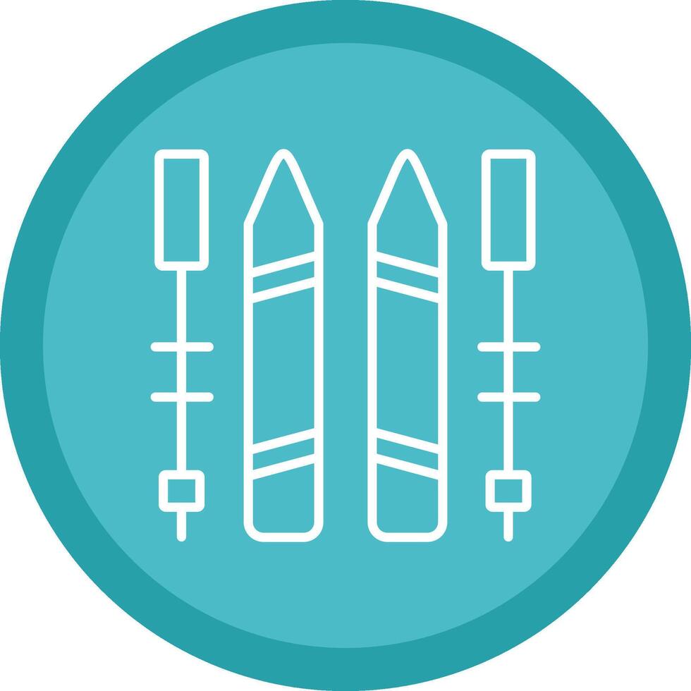 Skiing Line Multi Circle Icon vector