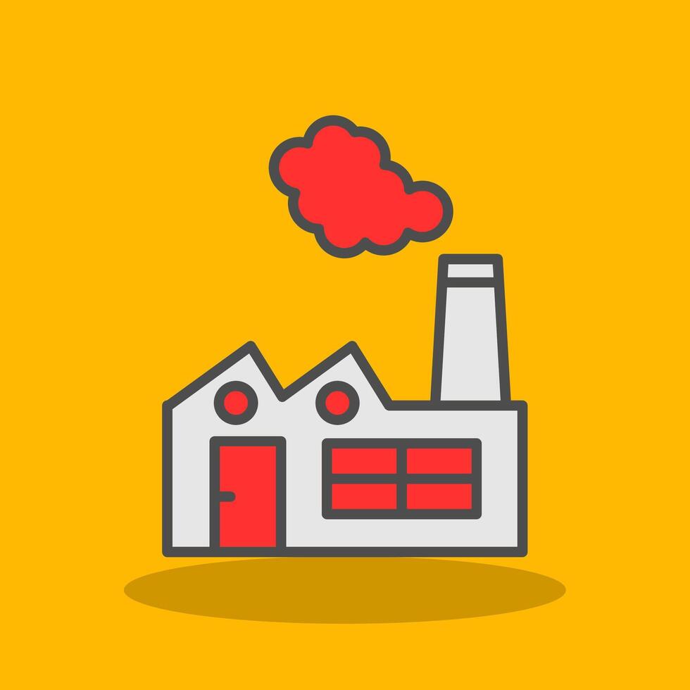 Factory Filled Shadow Icon vector