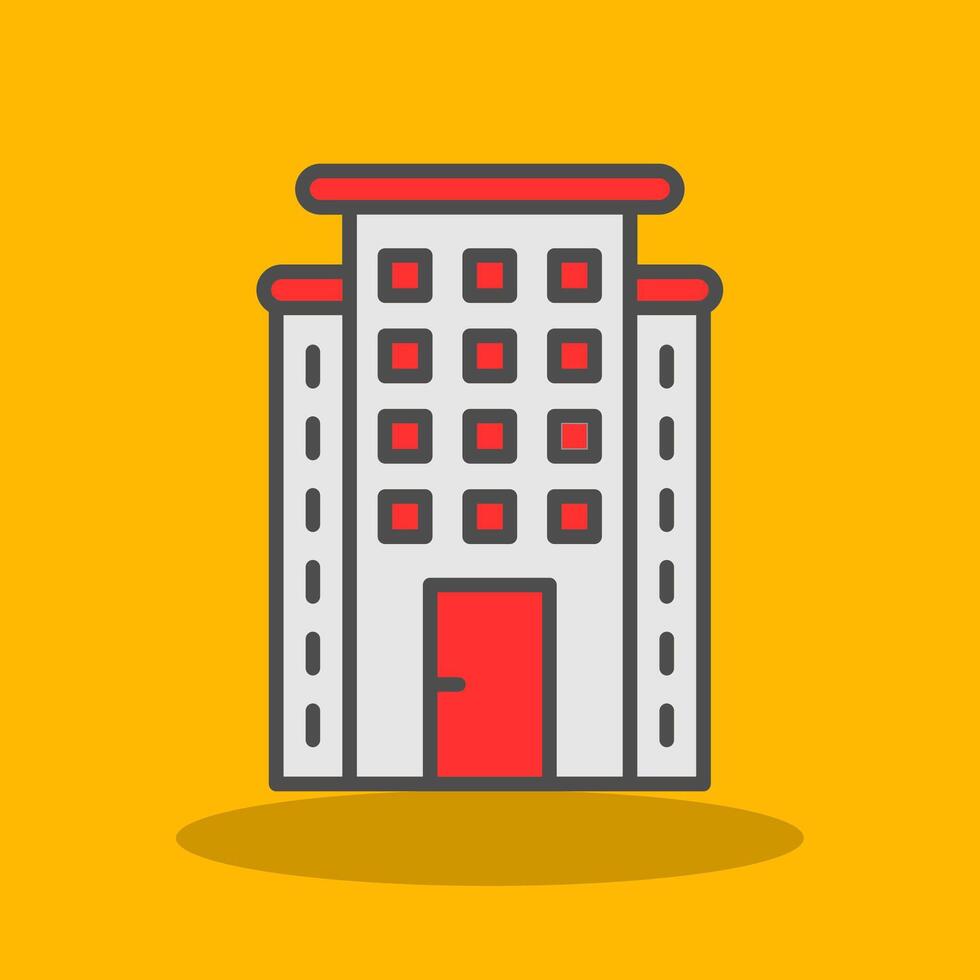 Skyscraper Filled Shadow Icon vector