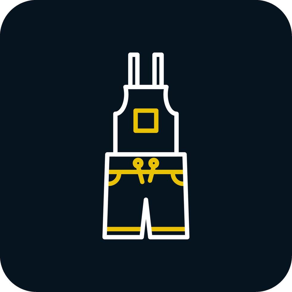 Dungarees Line Red Circle Icon vector