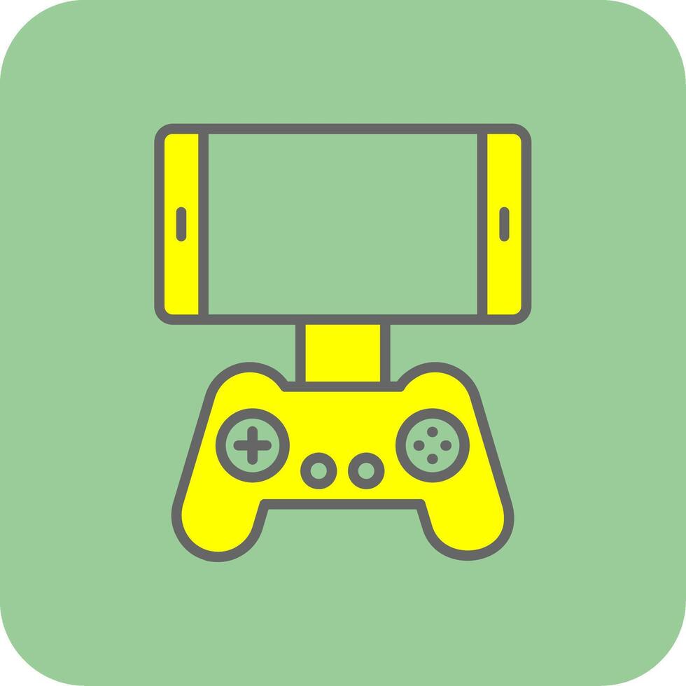 Mobile Game Filled Yellow Icon vector