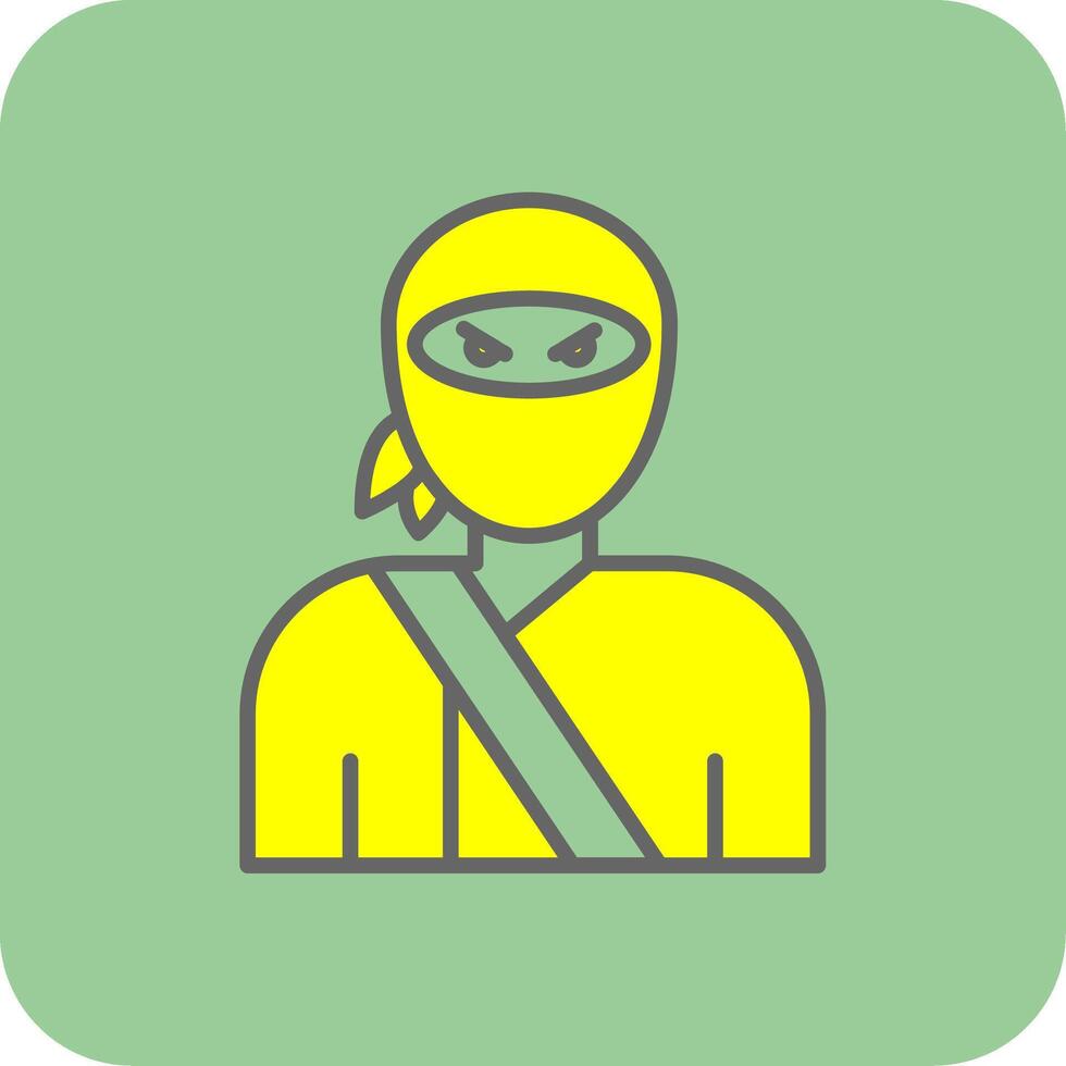 Ninja Filled Yellow Icon vector