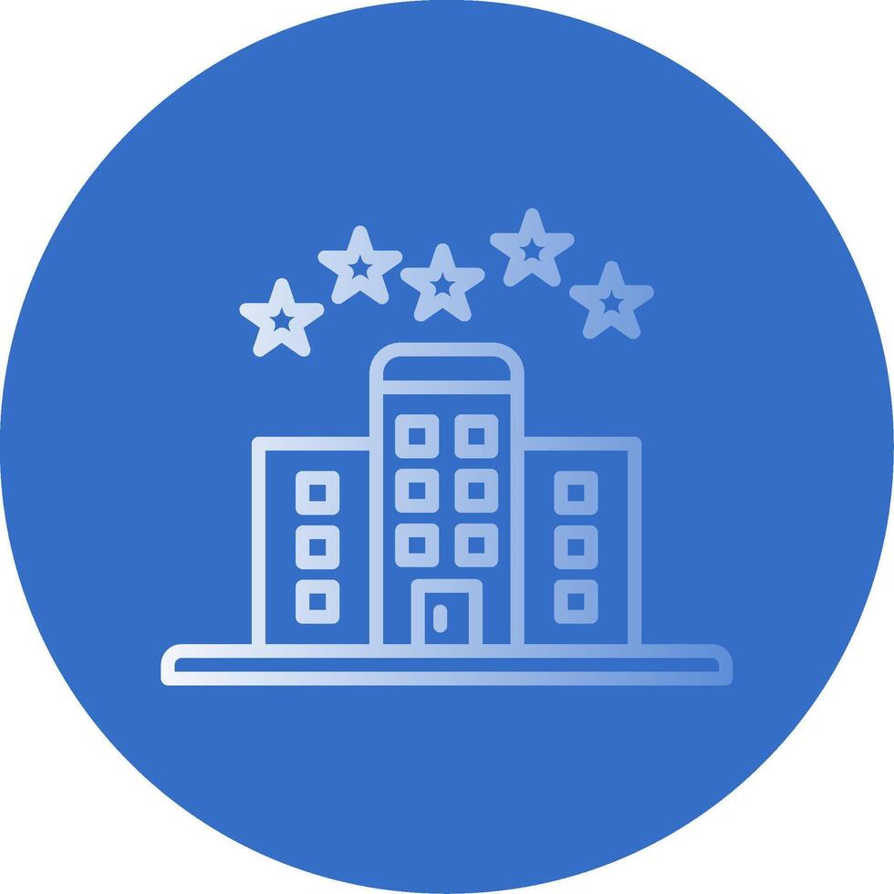 5 Stars Hotel Flat Bubble Icon vector
