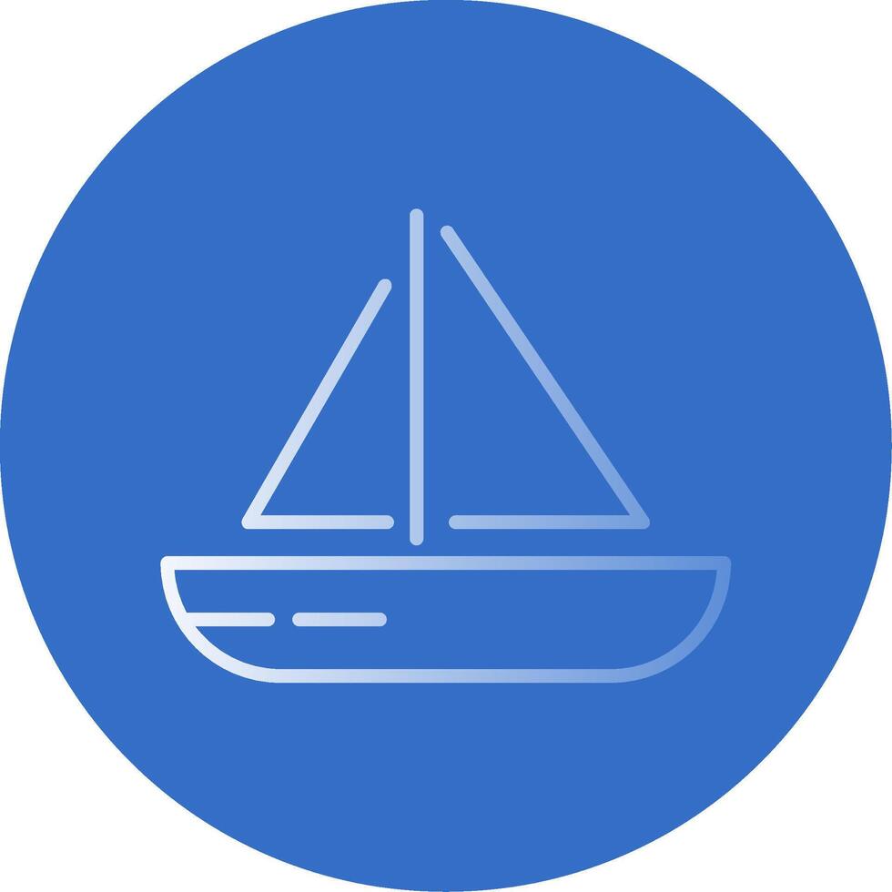 Sailing Boat Flat Bubble Icon vector